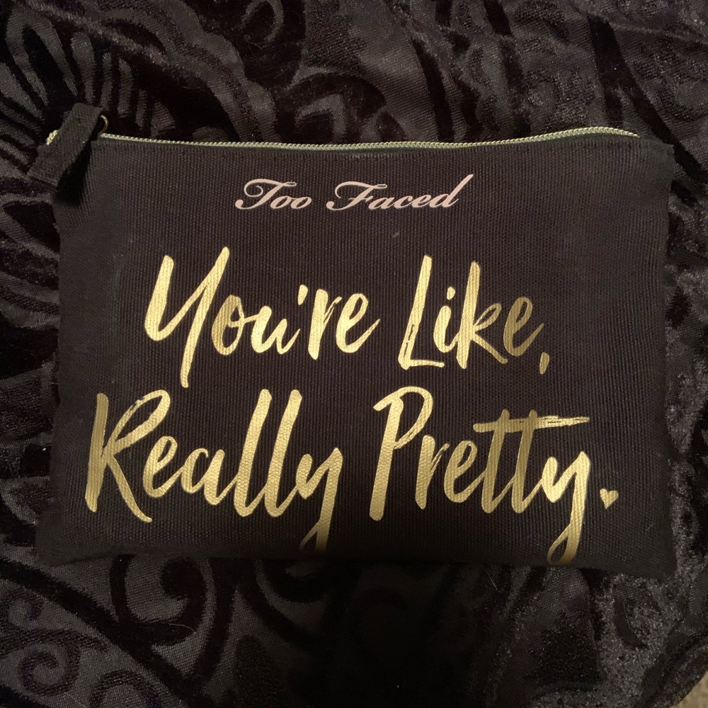 Too Faced cloth makeup bag